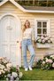 Wide Leg Lycra Snow Washing Wide Leg Jeans Women's Trousers, Blue Snow Washing Women, Palazzo Jeans