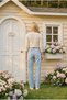 Wide Leg Lycra Snow Washing Wide Leg Jeans Women's Trousers, Blue Snow Washing Women, Palazzo Jeans - 2