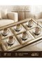 Premium 6-Piece Cocktail and Coffee Presentation Napkins with Sparkling Checkered Butterfly Embroidery - 5