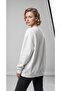 Women's Oversize Wide Fit Crew Neck Plain Basic Sweatshirt White - 6