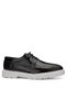 Men's Daily Black Patent Leather Casual Groom Shoes Laced White Sole Classic Shoes K-384 - 4
