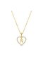 Zircon Stone Heart Letter Necklace - Gift Boxed