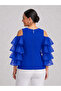 Plus Size Organza Flawed Sleeve Elegant Blouse - 3
