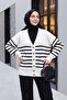 Double Pocket Striped Buttoned Cardigan