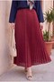 Stoned Pleated Skirt -Red - 4