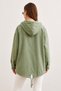 Women's Khaki Pocketed Zippered Snap-Detail Gabardine Jacket CKT-19000419 - 6