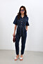 Women's Batwing Sleeve Denim Jumpsuit Rins - 6