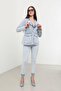 Women's Long Sleeve Single Button Jean Jacket Light Blue - 6