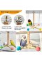 Interactive Spinning Wooden Parrot Perch Toy with 4 Perches for Bird Cage Exercise - 6