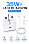 طقم شاحن سريع 35 واط PD USB‑C، قابس بريطاني قابل للطي مع كابل USB‑C إلى Lightning 2‑in‑1 لهواتف iPhone وAndroid - 2