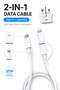 طقم شاحن سريع 35 واط PD USB‑C، قابس بريطاني قابل للطي مع كابل USB‑C إلى Lightning 2‑in‑1 لهواتف iPhone وAndroid - 3