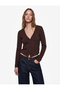 Comfortable Fit Buttoned Long Sleeve V-Neck Cardigan - 2