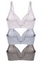 Seamless Bra - Slight |   Laser Cut Seamless Slice Detailed Underwire-Free Women's Bra 3-Pack-2 - 2