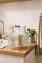 Liva 2-Piece Glass Liquid Soap Dispenser Set, White with Metal Stand, Sponge Holder, Handle, 2 X 500 Ml, 24X9.5X23 Cm. - 5