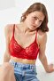 Red Lace Adjustable Elastic Underwire Bralette Bra - 4
