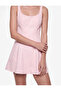 Embroidered Comfortable Fit Cotton Crew Neck Sleeveless Mini Dress - 3