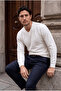 Parma 100% Acrylic V-Neck Men's Knit Sweater - Ecru - 5