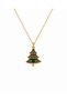 Christmas Pine Tree New Year Themed Gold Steel Women's Necklace - 3