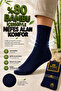 Original Men's 3-Pair Bamboo Breathable & Non-Squeezing Ultra Flexible Elastic Comfort Model Soft Textured Anti-Sweat Seamless Toe Premium 4-Season Daily Long Sock Set |   Black Navy Blue Brown - 5