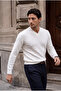Parma 100% Acrylic V-Neck Men's Knit Sweater - Ecru - 6