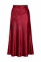 Kraşlı Satin Skirt - Burgundy |   F1915 - Burgundy - 3