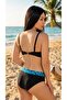 Women's Blue Black Patterned Lined Plus Size Bikini Set Hzl25S-Lc25143 - 4