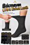 Original Men's 3-Pair Bamboo Breathable & Non-Squeezing Ultra Flexible Elastic Comfort Model Soft Textured Anti-Sweat Seamless Toe Premium 4-Season Daily Long Sock Set |   Black Navy Blue Anthracite - 3