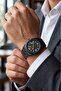 Double Clip Lens Calendar Men's Wristwatch Black Color Pl-7030E1X - 2