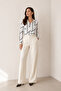 Patterned White Viscose Shirt Model No: 1500051 - 4