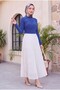 Stoned Pleated Skirt -Cream - 3