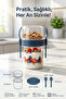 Food Carrying and Storage Container with Lid, Spoon and Fork, Navy Blue, 650 ml - 6