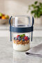Food Carrying and Storage Container with Lid, Spoon and Fork, Navy Blue, 650 ml