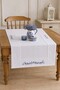 Buldan Linen Embroidered Lace Runner-White