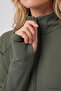 Khaki Zippered Mock Neck Basic Comfortable Fit Women's Running Jacket - 97310 - 4