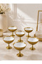 6-Piece Gold Metal Legged Porcelain Bowl Plate Serving Bowl Presentation Bowl