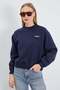 3 Thread Leopard Embroidered Raglan Sleeve Oversize Sweatshirt