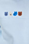 3 Thread Teddy Bear Embroidered Oversize Sweatshirt with Stopper - 5