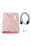pink Electric Hot Water Bag Soft Winter Hand Warmer Reusable Bottle EU Plug Rechargeable Pocket