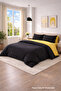 120x200 Elastic Sheet Solid Color Single Duvet Cover Set Yellow-black