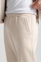 Beige Men's Winter Tracksuit Set Thermosoft Technology Lamb-Like Interior Regular Fit Minimal Logo Hooded - 4