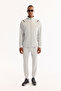 Men's Light Gray Stand Collar Zippered Bi-Stretch Technical Fabric Regular Fit Sweatshirt A52Y1335 - 7