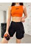 Black Cargo Pocket High Waist Stretchy Denim Shorts - 2