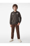 Printed Regular Fit Long Sleeve Polo Collar Sweatshirt