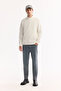 Men's Ecru Crew Neck Textured Elastane Regular Fit Sweatshirt A52Y1216 - 7
