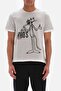 Gray Short Sleeve Printed Jogger Leg Knitted Pajama Set - 4