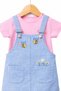 Baby Girl Bee Embroidered Denim Look Gilet Dress + Basic Cotton T-Shirt 2-Piece Set 6-9-12-18-24 Months - 3
