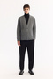 Men's Grey Shawl Collar Buttoned Wool Blend Regular Fit Cardigan A52Y5049 - 7