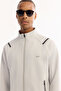 Men's Light Gray Stand Collar Zippered Bi-Stretch Technical Fabric Regular Fit Sweatshirt A52Y1335 - 2