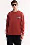 Men's Tile Crew Neck Cotton Bi-Stretch Printed Regular Fit Sweatshirt A52Y1260 - 5
