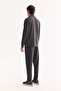 Men's Anthracite Stand Collar Zippered Soft Touch Printed Regular Fit Sweatshirt A52Y1273 - 4